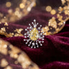 925 Silver Sunburst Cocktail CZ Ring for Women