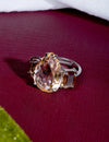 925 Silver Amber Glow Pear-Cut Statement Ring for Women