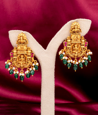 925 Silver Shree Lakshmi Bridal Wear Earrings
