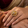 925 Silver Divyasree Pearl Antique Ring - For Women