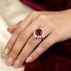 925 Silver Ruby CZ Silver Bridal Ring for Women