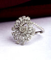 925 Silver Ishya CZ Floral Statement Ring - For Women