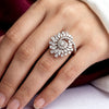 925 Silver Ishya CZ Floral Statement Ring - For Women