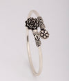 925 Sterling Silver Flora Swirl Oxidised Kada