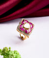 925 Silver Padma Jadau Festival Wear Ring for Women