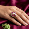 925 Silver Padma Jadau Festival Wear Ring for Women