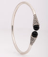 925 Sterling Silver Noir Tip Oxidised Kada