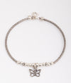 925 Sterling Silver Butterfly Charm Oxidised Bracelet