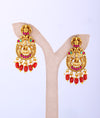 Kaanti Coral Bridal Lakshmi Silver Earrings