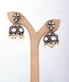 925 Silver Zeenat Kundan Women’s Oxidised Jhumka
