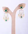 925 Silver Vrittika Emerald Women's Festive Glam CZ Silver Earrings
