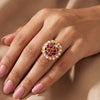 925 Silver Roohi Kundan Festival Silver Ring