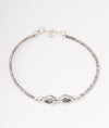 925 Sterling Silver Twin Leaf Oxidised Bracelet