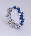 925 Sterling Silver Blue CZ Zig-Zag Ring for Women