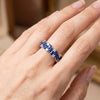 925 Sterling Silver Blue CZ Zig-Zag Ring for Women