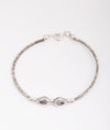 925 Sterling Silver Twin Leaf Oxidised Bracelet