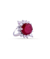 925 Silver Ruby CZ Silver Bridal Ring for Women