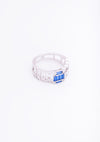 925 Silver Blue and White CZ Ring For Women