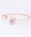 925 Rose Gold Silver Evil Eye Open Cuff Bangle for Women