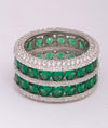 925 Sterling Silver Green CZ Statement Ring for Women