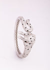 925 Silver Black Enamel CZ Party Wear Kada  