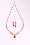 925 Silver Rose Gold Italian Necklace Set For Women