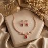 925 Silver Rose Gold Italian Necklace Set For Women