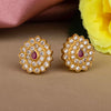 925 Silver Padma Gold Plated Temple Earrings for Women