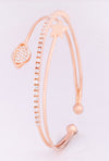 925 Rose Gold Silver CZ Celestial Spiral Wrap Bangle for Women