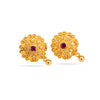 925 Silver Surya Ruby Floral Gold Plated Silver Earrings