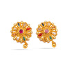 925 Silver Navya Navratna Gold Plated Temple Silver Earrings