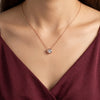925 Silver Crystal Heart Pendant Chain for Women