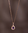 925 Sterling Silver purple Glow Italian Pendant Chain