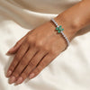 925 Sterling Silver CZ  Floral Charm Bracelet for Women  