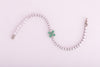 925 Sterling Silver CZ  Floral Charm Bracelet for Women  