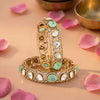 925 Silver Jadau Green Stone Traditional Bridal Bangles