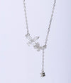 925 Sterling Silver Flora Drop CZ Pendant Chain