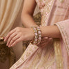 925 Silver Jadau Pink Stone Traditional Bangles for Women