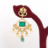 925 Silver Jadau Emerald Traditional Earrings for Women