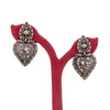 925 Silver Oxidized Heart Traditional Drop Earrings