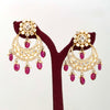 925 Silver Jadau Traditional Chandbali Wedding Earrings