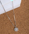 925 Sterling Silver Snow CZ Work Wear Pendant Chain