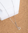 925 Sterling Silver Heart CZ Pendant Chain for Women