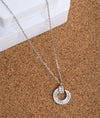 925 Sterling Silver Luna CZ Pendant Chain for Women