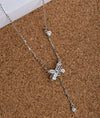 925 Silver Flutter Sparkle CZ Pendant Chain for Women