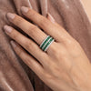 925 Sterling Silver Green CZ Statement Ring for Women