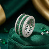 925 Sterling Silver Green CZ Statement Ring for Women