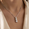 925 Sterling Silver Trilight CZ Daily Wear Pendant Chain