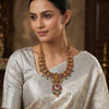 925 Sterling Silver Gaja Lakshmi Temple Long Necklace