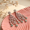 925 Silver Mint Green CZ Chandelier Party Wear Earrings